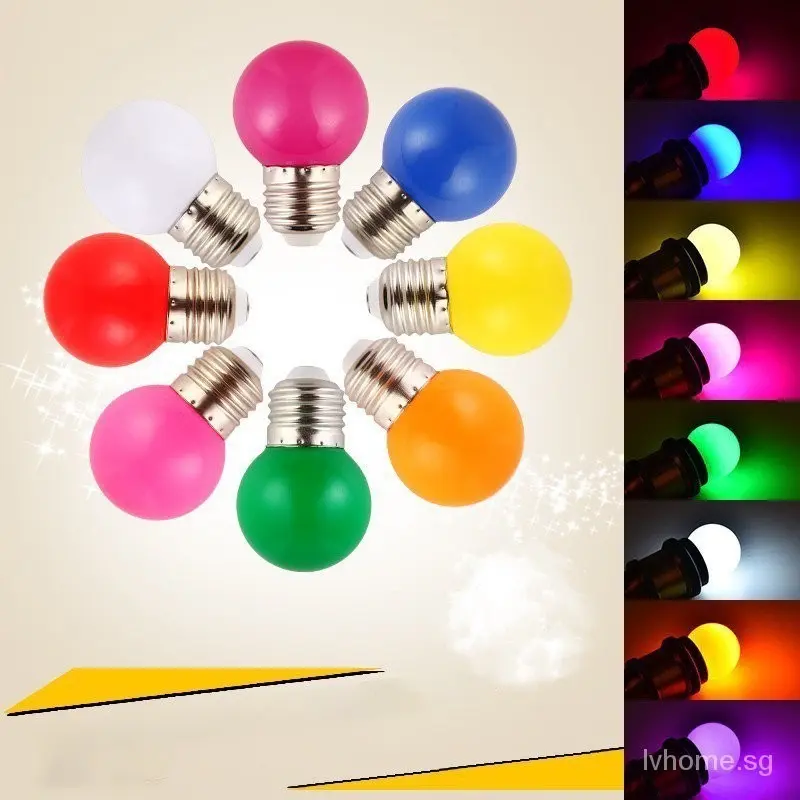 Household Energy-Saving Screw Color Led Lamp E27 Screw Bulb Color Household Holiday Decoration Supplies