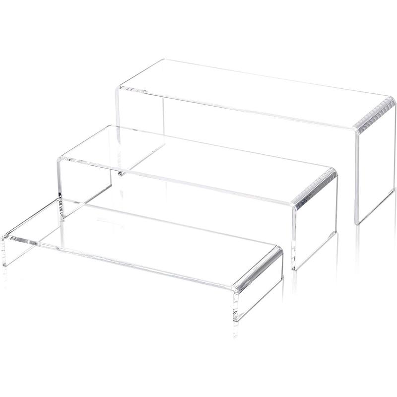 1 Set Large Clear Display Risers, 3 Sizes 12