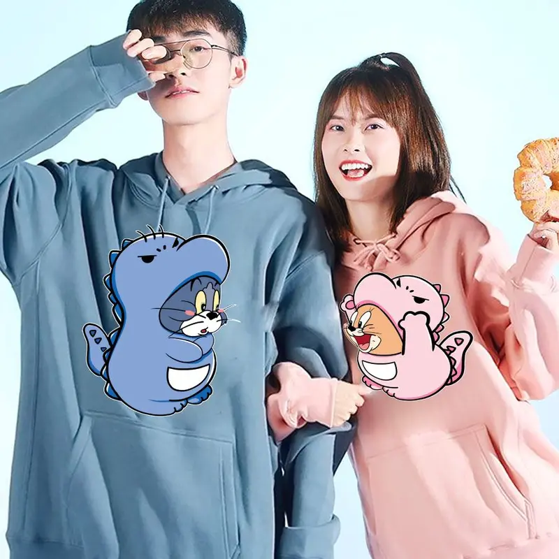 GRATIS ONGKIR [ HARGA PROMO ] Hoodie Tom & Jerry Dino Cute Couple Korea Style | Dhea Fashion COD - TERLARIS 1
