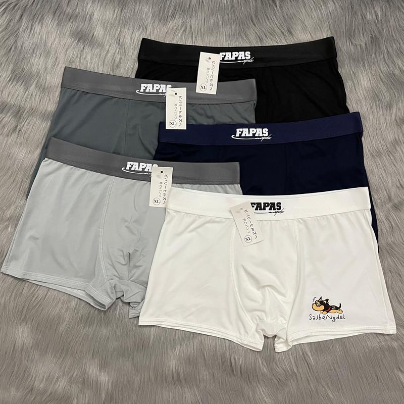 Combo 5 sịp Boxer FAPAS -CẠP chuẩn không nhão-  Chất liệu thun lạnh - Quần lót - Quần boxer/quần đùi Menswear Nam
