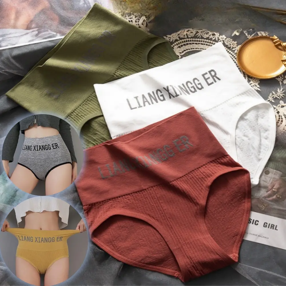 Quần Lót Nữ, Cạp Cao, Chất Liệu Cotton, Đáy Quần, Thoáng Khí, Thiết Kế Liền Mạch, Thoải Mái Và Mềm Mại, Thích Hợp Cho Thể Thao, Hỗ Trợ, Kiểu Quần Lót, Dành Cho Phụ Nữ