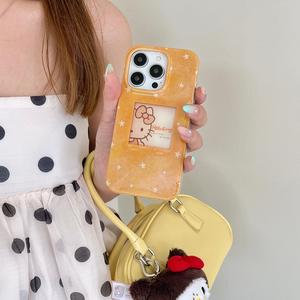 เคสโทรศัพท์ ดีไซน์คิตตี้ดาวเหลืองสองด้าน เข้ากันได้กับ Apple 15 Pro Max และ 16 Pro Max ดีไซน์เรียบง่าย กันกระแทก 14 Pro Max ฝาครอบป้องกัน 13 Pro Max ความรู้สึกระดับไฮเอนด์ที่สร้างสรรค์