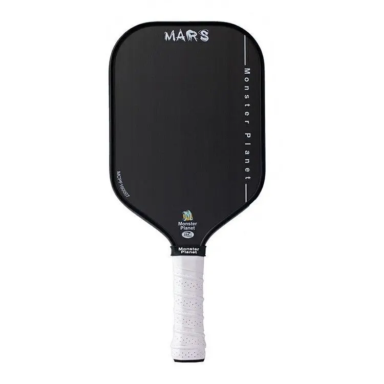 Vợt pickleball MARS T700 Monster Planet Mặt Nhám Carbon Đánh Bao Ngon (Phiên bản mới nhất) - Đen/Trắng, 230g Sport