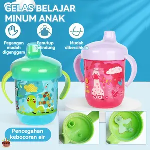 260ml Baby Training Cup – Cute, Durable Anti-Dump Drinking Cup for Kids | Perfect for Boys & Girls | Spill-Proof Toddler Cup with Easy Grip Handle"