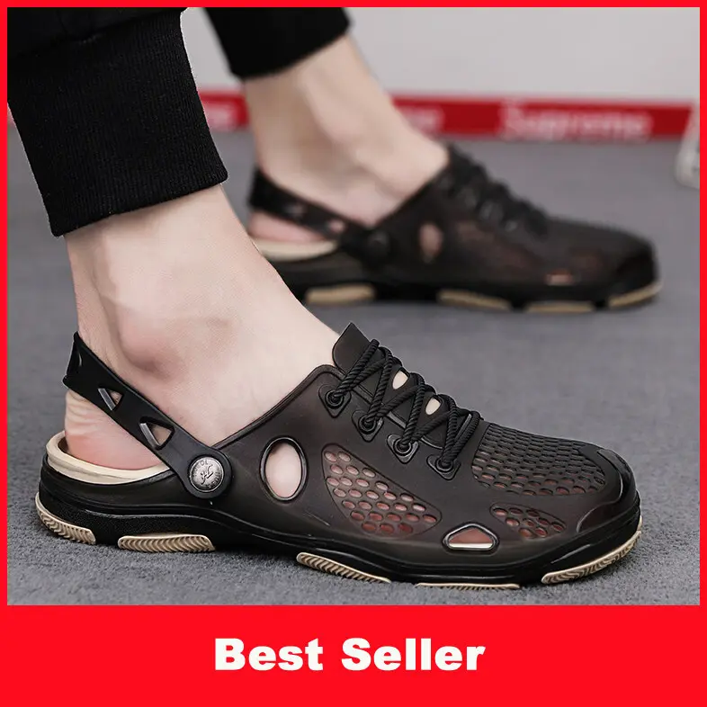 [Lower Price] 2020 Summer New Tide Brand Men's Shoes Korean Slippers for men Flat Slip Non-slip Sandals for men