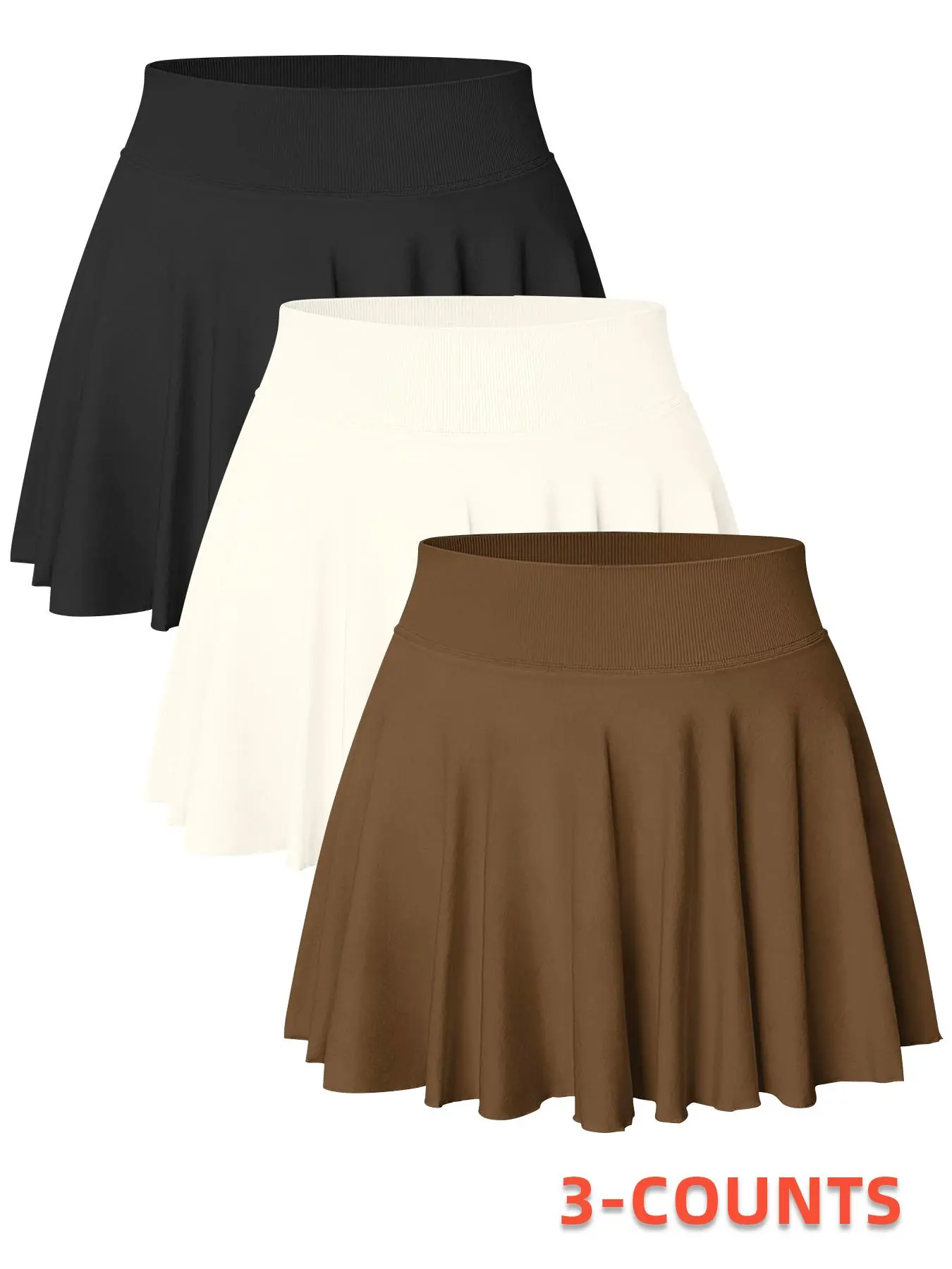 Women's Solid Color 2 in 1 High Waist Skort, Casual Breathable Comfortable Skort for Daily Wear, Skirtswomen, Ladies Bottoms for All Seasons