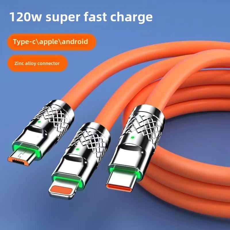 Product Introduction of Cáp PD sạc nhanh, 3 trong 1, Sạc nhanh 120W, Tương thích với nhiều thiết bị Sạc Điện Thoại Phone 7