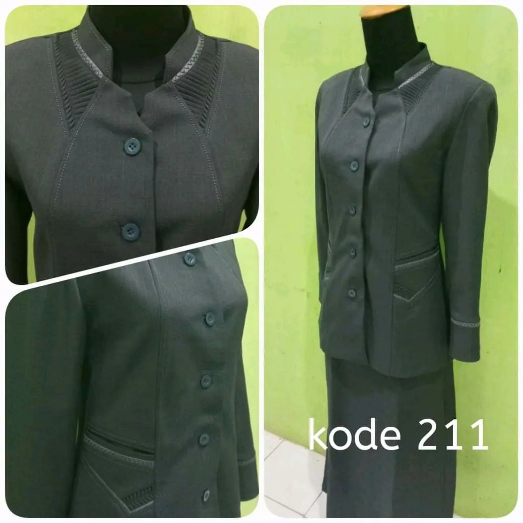 BLAZER SERAGAM GURU, DINAS, PEMDA KANTOR WARNA ABU TUA  KODE 211