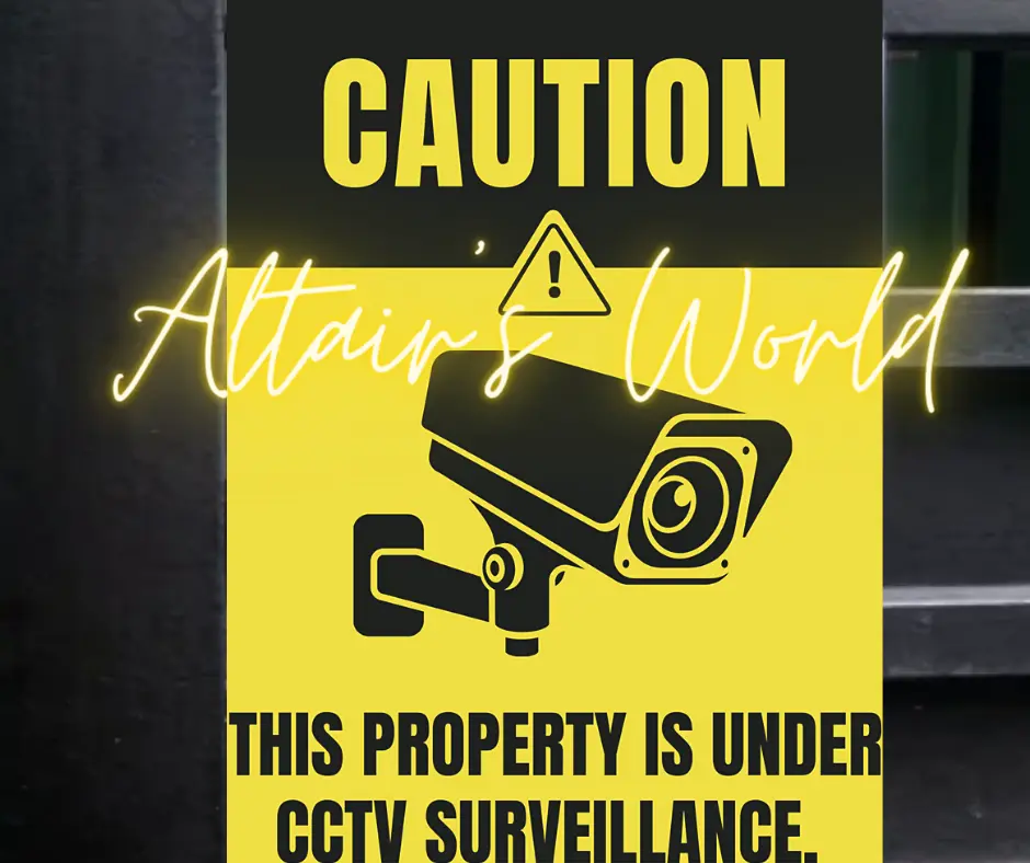 CCTV Signage / Warning CCTV Protected / Signage Aesthetic Laminated Sign Sticker PVC Laminated Sign