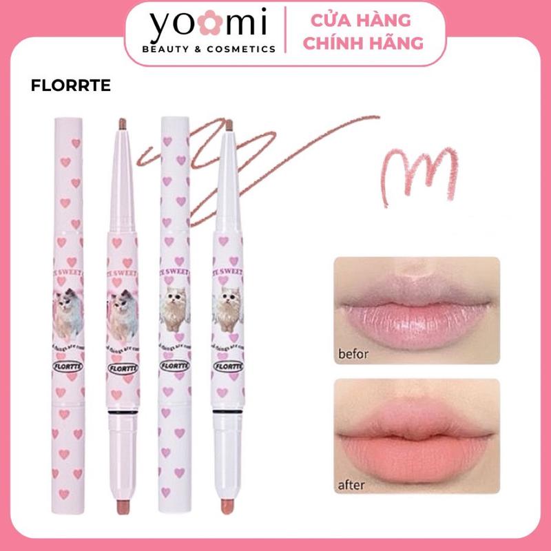  Flortte Chì Kẻ Viền Môi Flortte 3D Che Thâm Môi Hack Môi Tạo Hiệu Ứng Môi Đầy Đặn Cuốn Hút Lâu Trôi Cosmetic Mỹ Phẩm Trang Điểm Nữ 