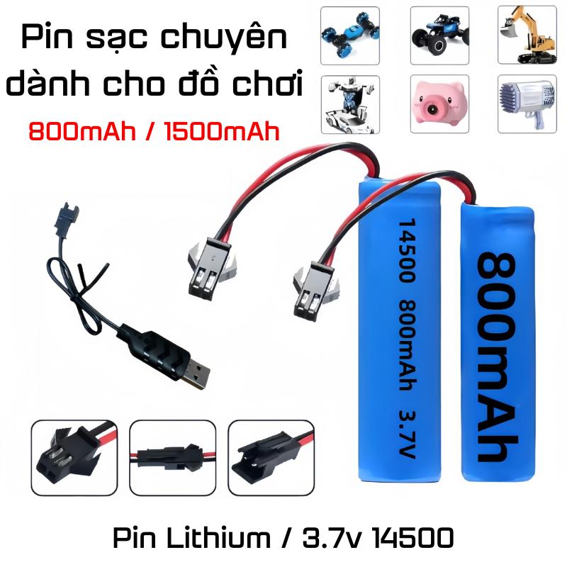 Pin Sạc Cho Ô Tô Điều Khiển Xe Tăng Máy Xúc Cần Cẩu Chân SM 2P dung lượng 800mah -Đồ chơi MiniKids