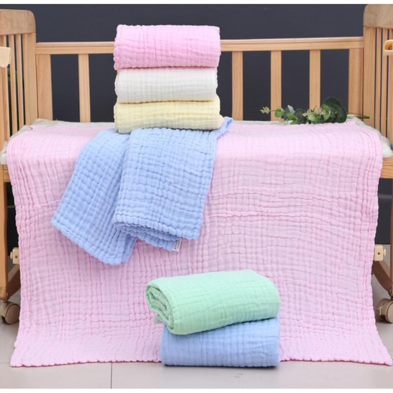 Khăn tắm 6 lớp màu trơn,bằng vải xô dày, siêu mềm, an toàn cho làn da nhạy cảm nhất 2