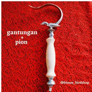 GANTUNGAN SANGKAR BURUNG MOTIF BURUNG  PLUS PION PLECI MARMER CANTOLAN  KANDANG PLECI