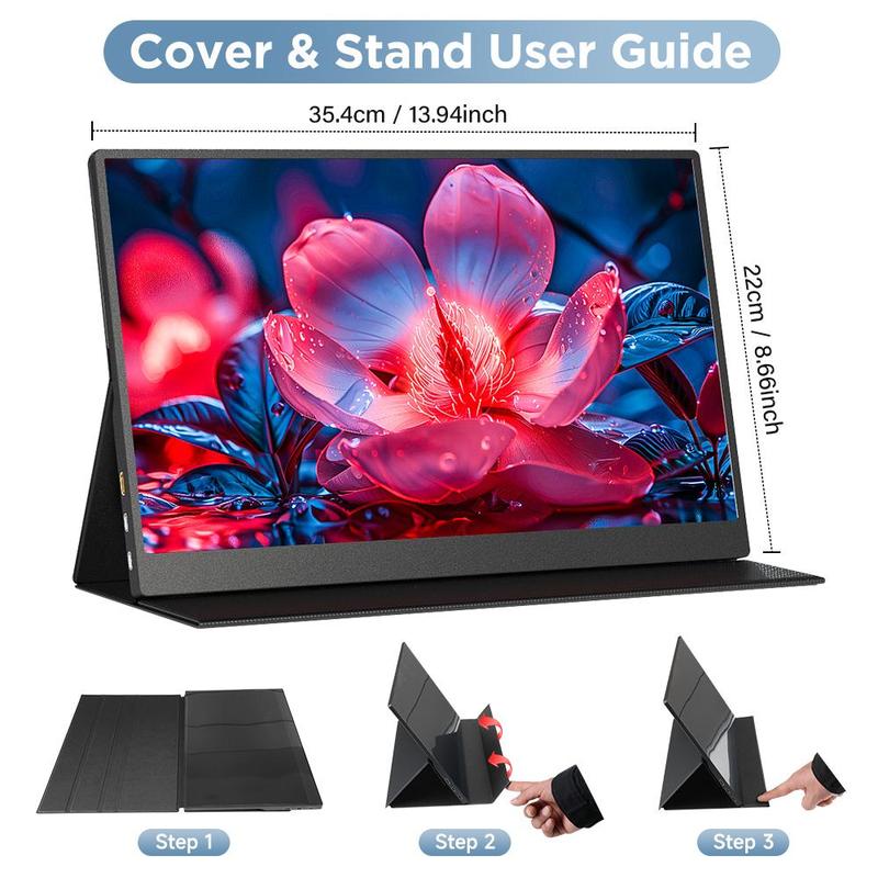 Portable Monitor, FHD 1080P Portable Laptop Monitor with Mini HDMI Port & Type-C Interface, Suitable for Expanding Display & Screen Mirroring 1