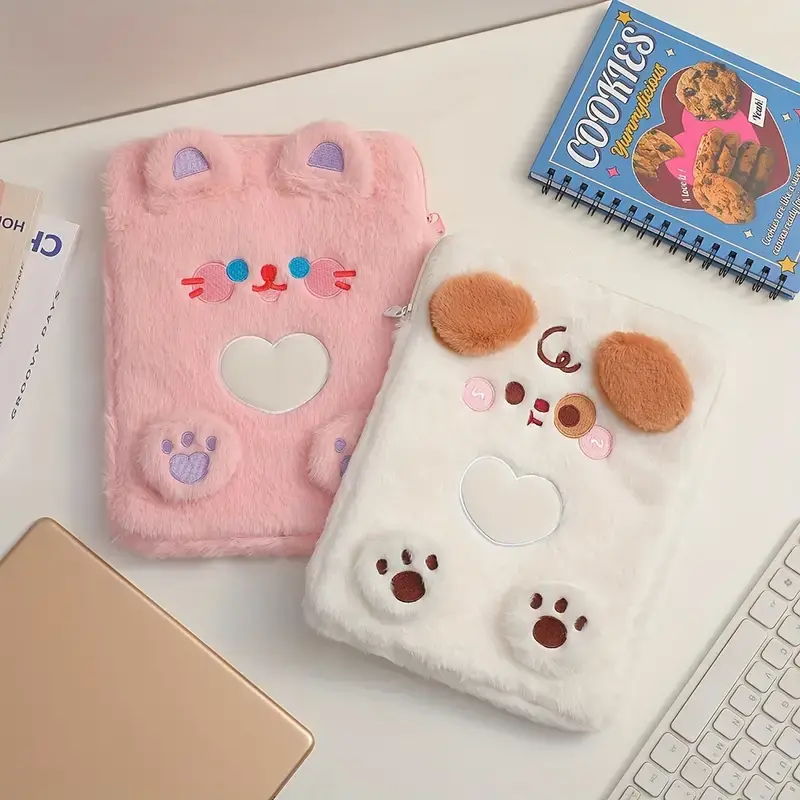 Tas Sleeve Cat Dog Paws Animal Penyimpanan Compatible for iPad Tablet Storage Bag Lucu Bulu