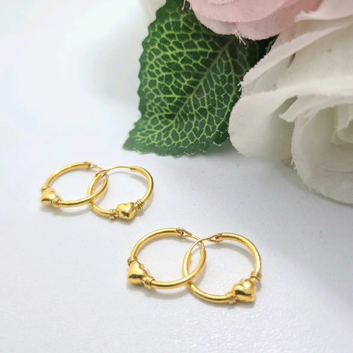 anting ring love setengah gram emas muda