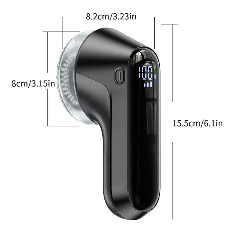 COLDSKY USB Rechargeable LED Display Lint Remover, Handheld Electric Lint Remover, Household Fabric Shaver for Clothes, Bedding, Couch, Carpet, Rug 1