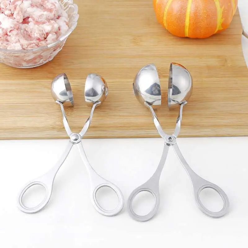 Muỗng kẹp làm thịt viên bằng thép không gỉ size lớn và vừa chuyên dụng cho nhà bếp 1