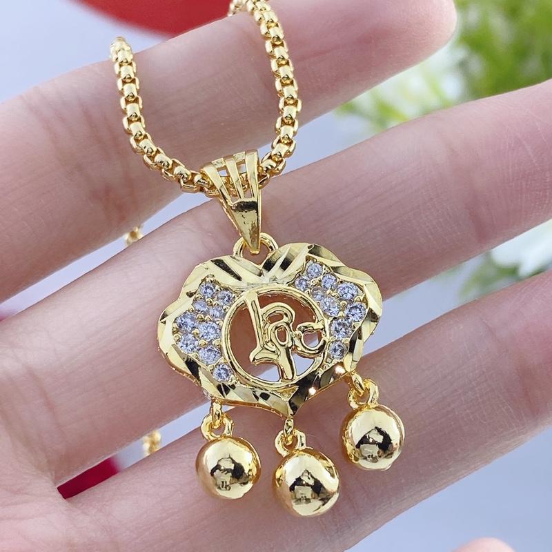 Dây chuyền chữ công 2 chỉ kèm mặt khoá trường mệnh