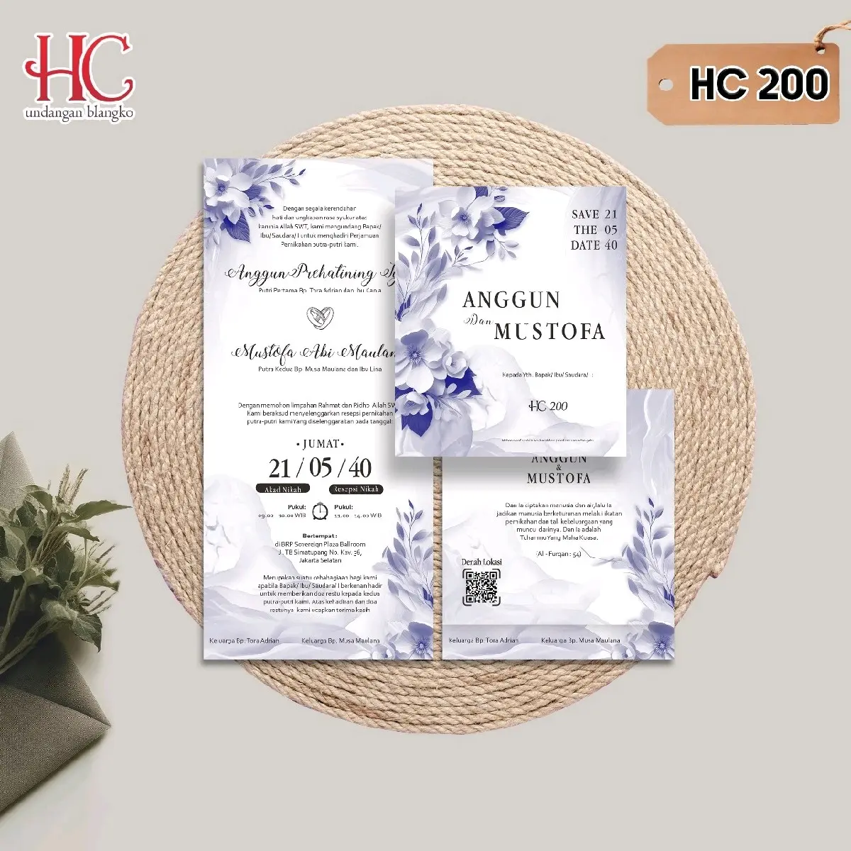Blangko Undangan Atau Kertas Undangan Pernikahan HC 200 isi 100 Harga Grosir FREE KATALOG