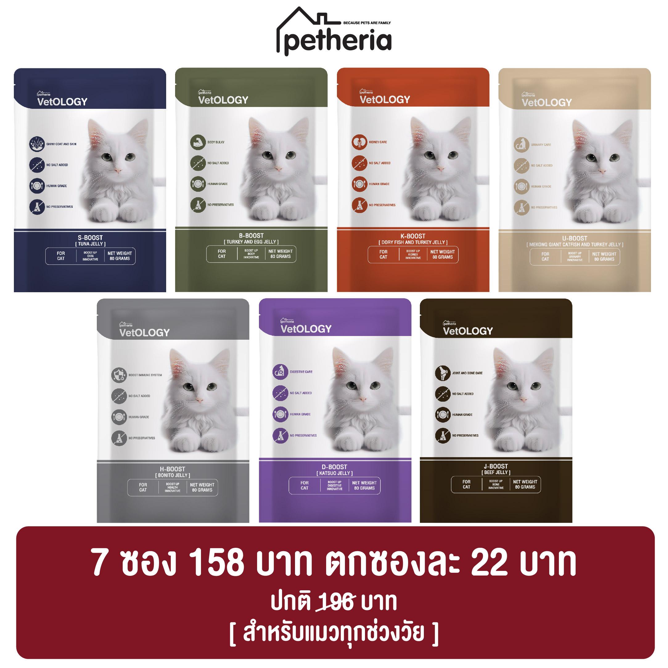 [ตกซองละ 22 บาท | 7 ซอง] VetOLOGY อาหารเปียกสำหรับแมว เหมาะกับทุกช่วงวัย ขนาด 80 กรัม