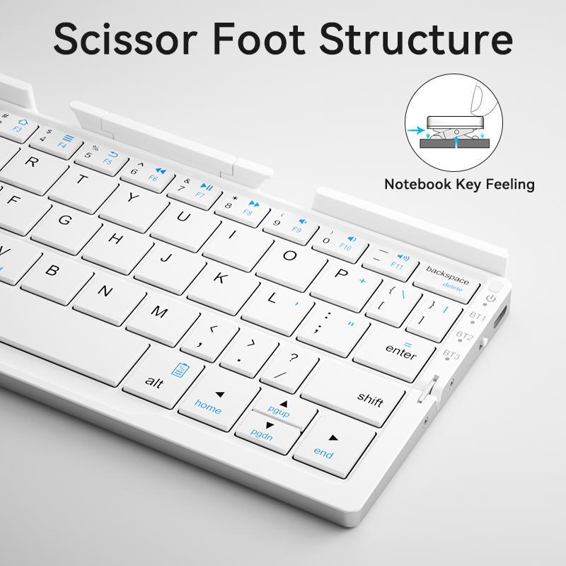 Charging Wireless Bluetooth-compatible Keyboard, Foldable Keyboard with Hidden Stand & Bag, Portable Keyboard for Phone & Tablet, Gift Ideas, Computer Accessories 6