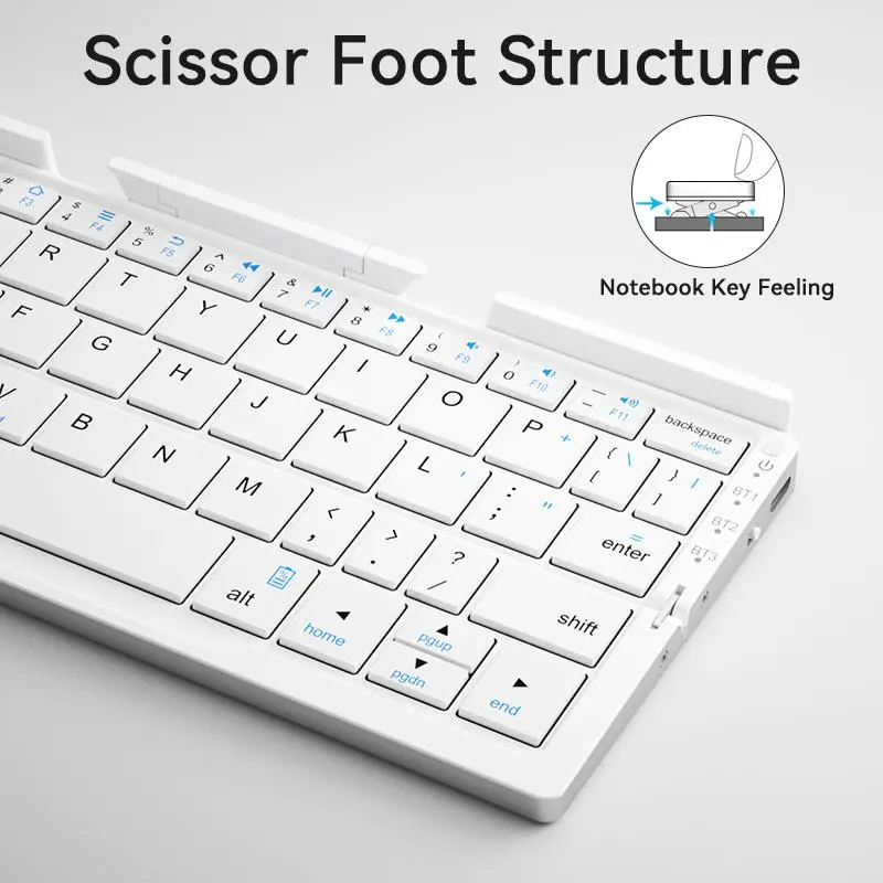 Charging Wireless Bluetooth-compatible Keyboard, Foldable Keyboard with Hidden Stand & Bag, Portable Keyboard for Phone & Tablet, Gift Ideas, Computer Accessories 6