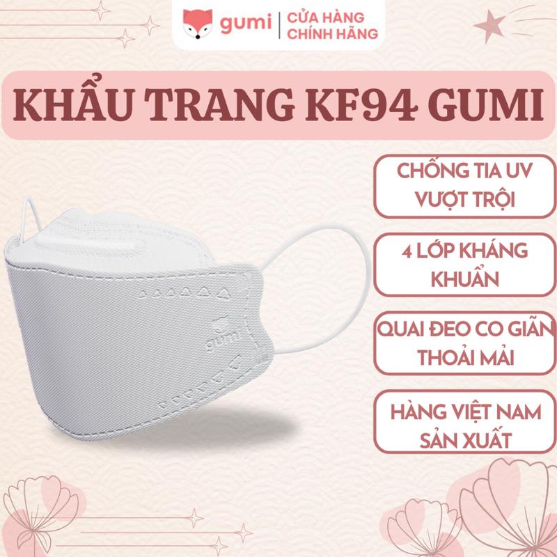 (Mall) 300c Khẩu trang y tế 4D KF94 Gumi mask 4 lớp kháng khuẩn lọc bụi PM 2.5