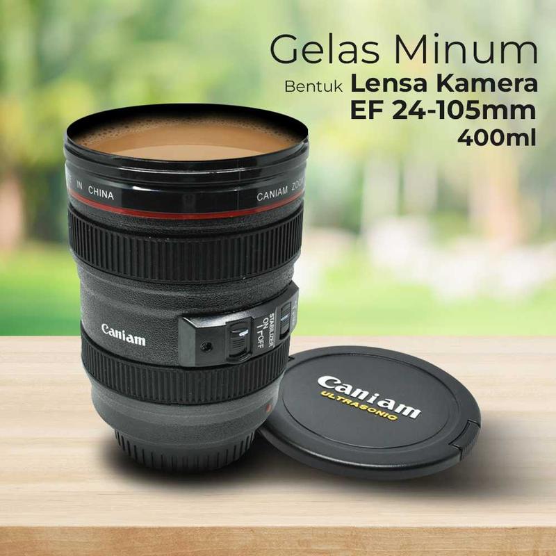 CANIAM Gelas Minum Bentuk Lensa Kamera EF 24-105mm 400ml - Shop | Tokopedia