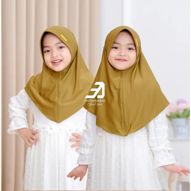 Edahijab Model Sport Anak 3-12 Tahun Paud Tk Sd Smp Hijab Muslim Instan Polos Kerudung Harian Cokelat Hitam Muslim Sekolah 3