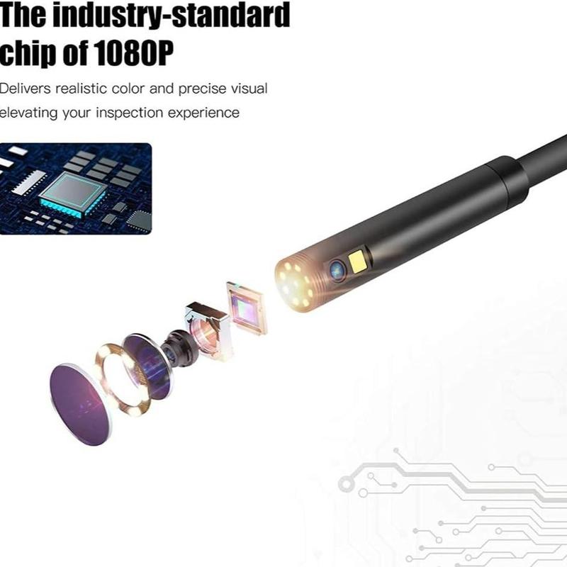 1080P Industrial Endoscope, Waterproof Detection Tools with Dual Lens & 8 LED Lights, 4.3 Inches LCD Endoscopes for Air Conditioning, Stocking Fillers Gift, Car Scanner Fixed 6