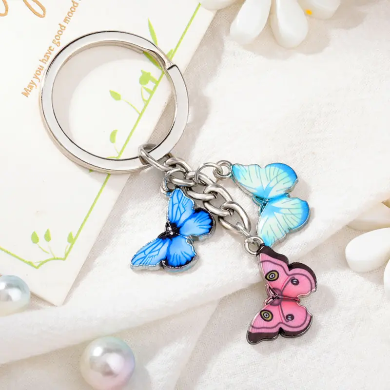 Mặt Dây Chuyền Túi, Thiết Kế Tinh Tế, Bướm Giọt Dầu Đầy Màu Sắc, Móc Chìa Khóa, Mặt Dây Chuyền Túi Thời Trang