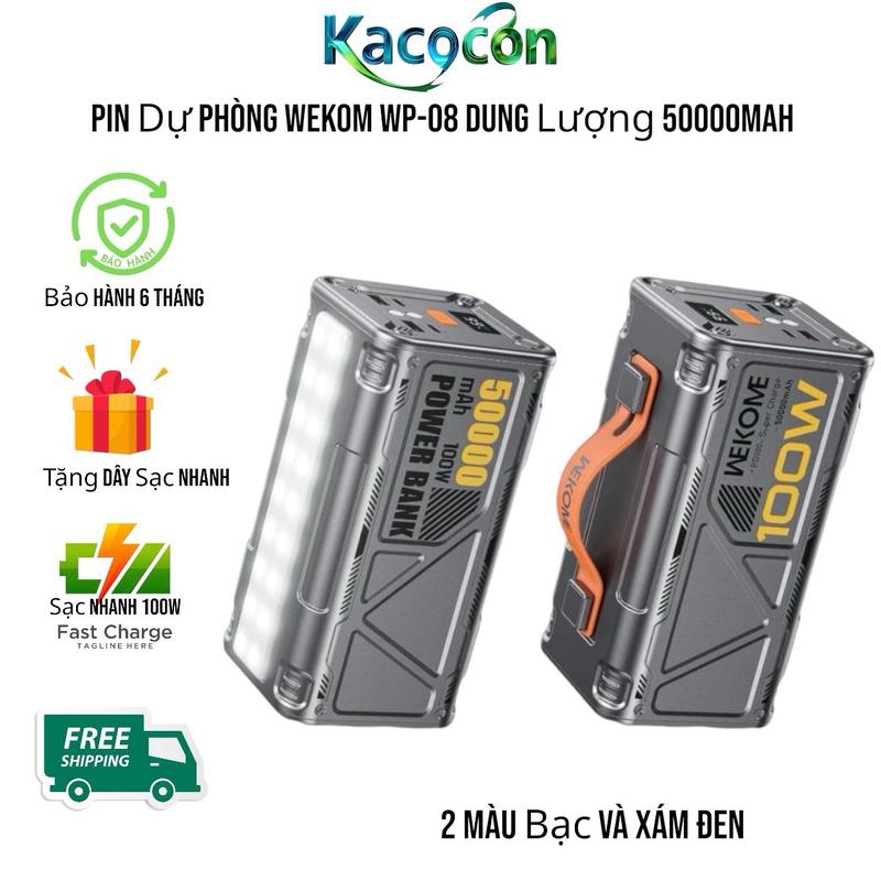 Trạm Sạc Ngoài Trời Wekome WP-08 100W Dung Lượng 50000mAh Pin Dự Phòng - Micro Usb