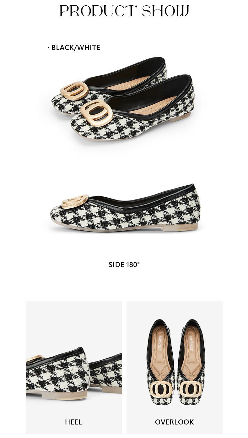 Product Introduction of Paris Zoey Giày nữ búp bê nữ màu đen và trắng Vintage thanh lịch nữ giày Đơn giản Shoes 27