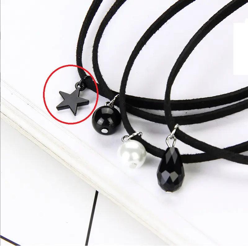 Vòng cổ dây chuyền choker nữ vải treo mặt ngôi sao đen siêu cá tính dự tiệc đám cưới Chain Trang Sức Women Jewelry 4