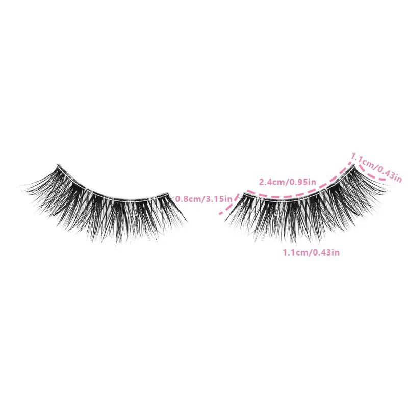 Cat Eye Style Half Cut False Eyelashes, 7 Pairs Natural Look Fluffy Wispy 3D False Eyelashes for Girls's Eyelash Extensions, Crossed & Thick Fake Lash Extension Kit, Eye Makeup Enhancement Products 1