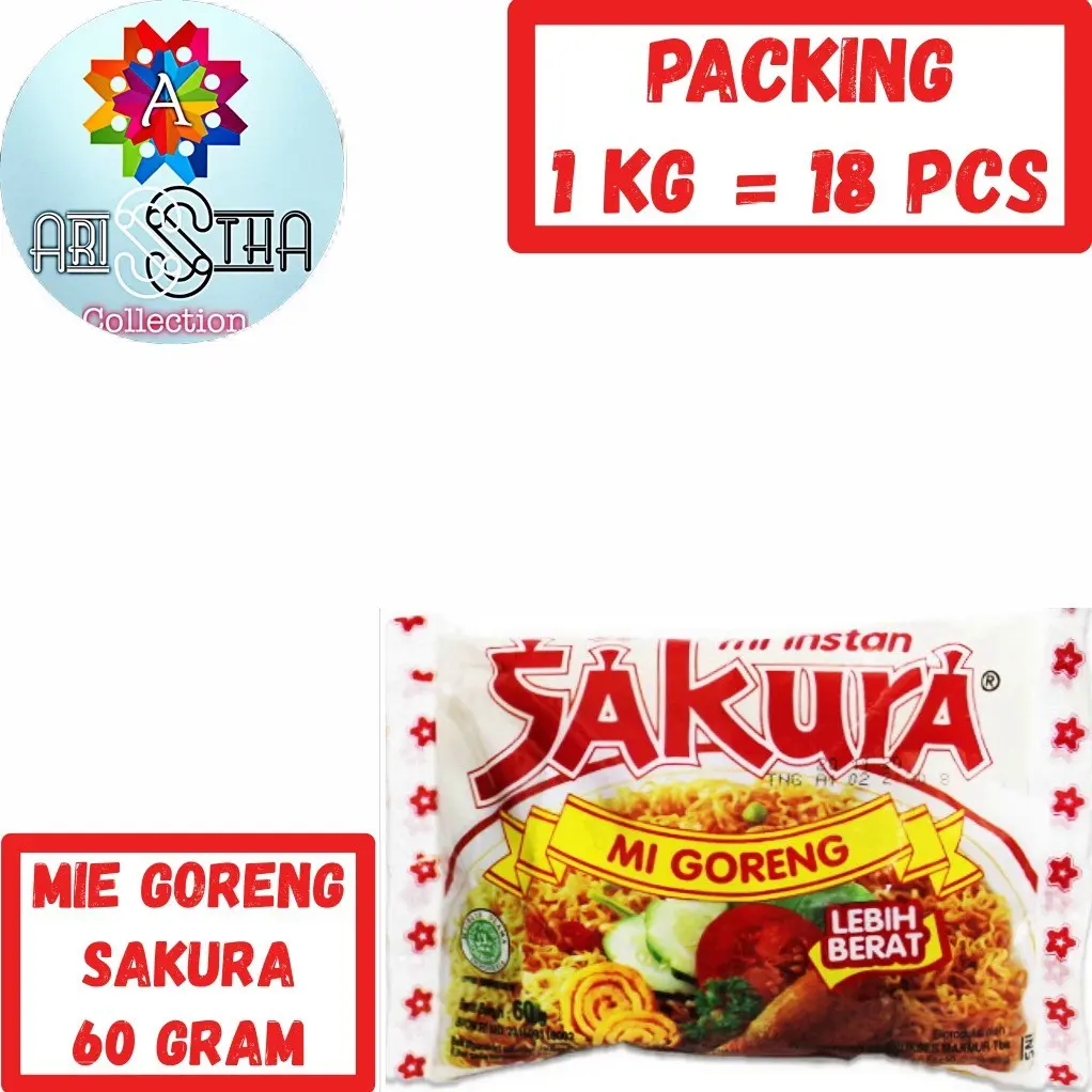 Mie Goreng Sakura 60 Gram. Mie Instan Goreng