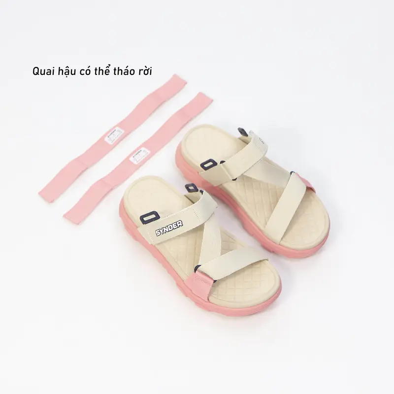 Dép Sandal Nam Nữ SYNDER SD1 - Dép đẹp, nhẹ, thoáng mát [Be Hồng, Size 36-39, Tặng chai vệ sinh] 6