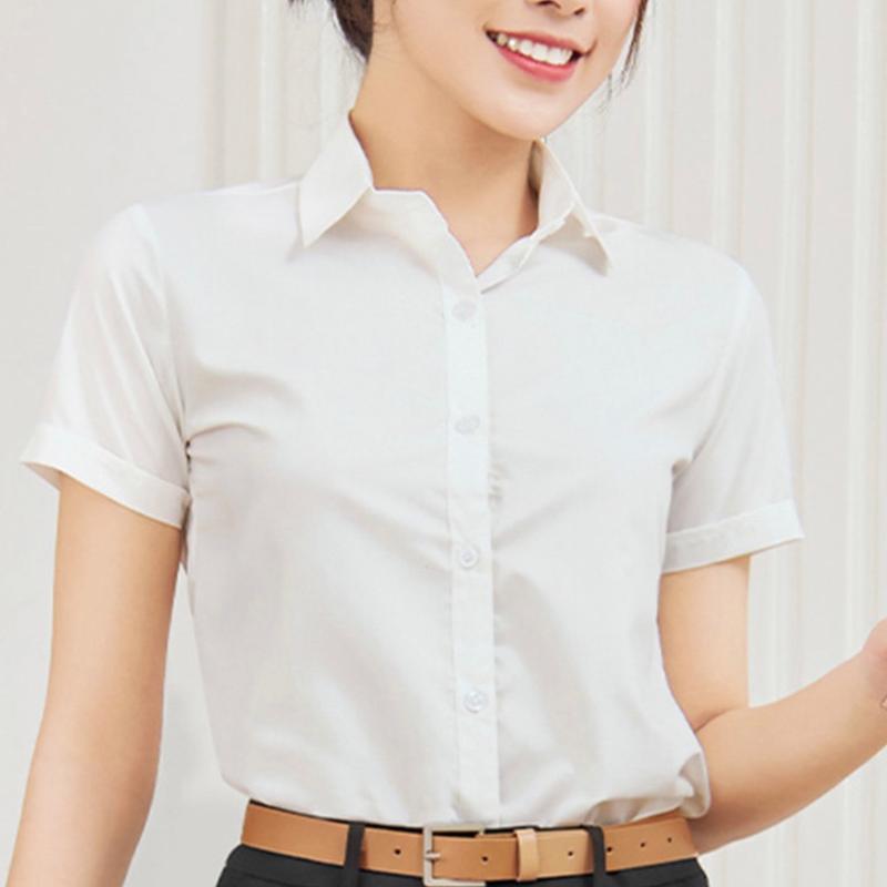 A4 Áo sơmi Nữ công sở tay ngắn . Sang trọng không nhăn thoáng mát Top Women