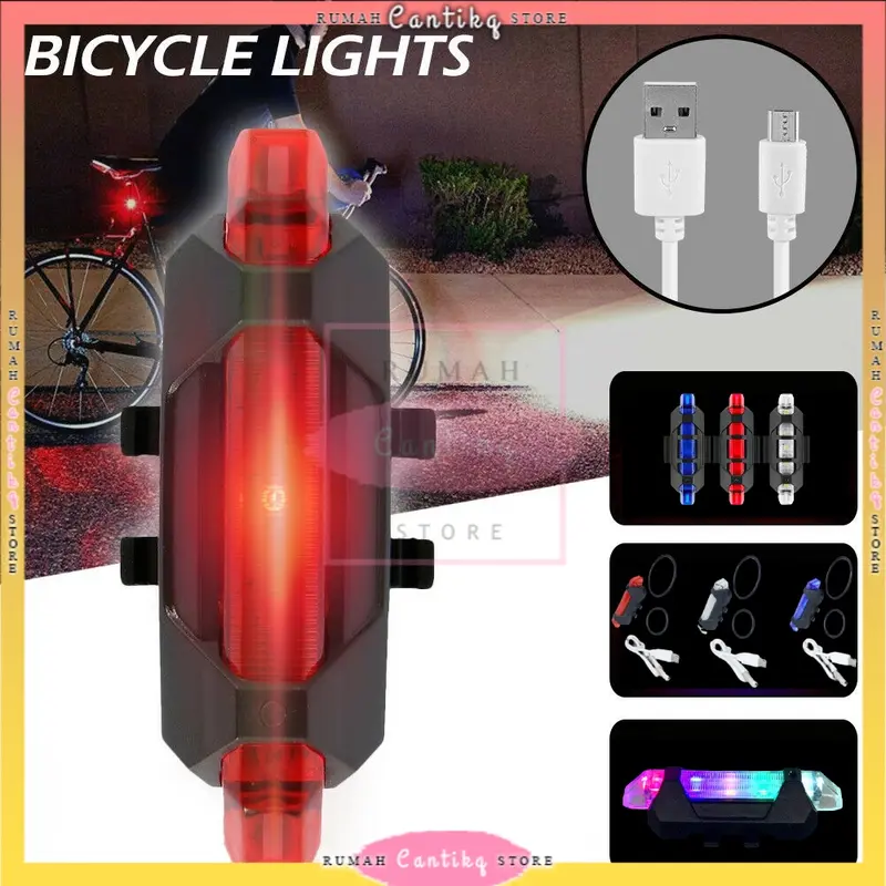 Lampu Belakang Sepeda LED USB Rechargeable Waterprof Anti Air 4