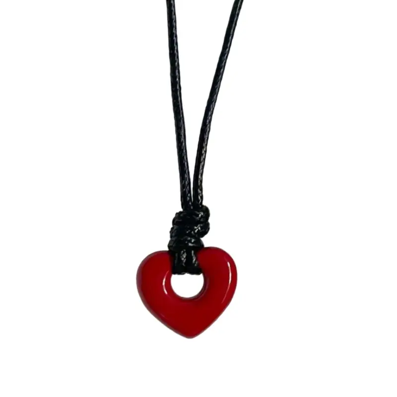 Aesthetic Grunge Neck Jewelry Heart Pendant Choker Necklace Charm for Women