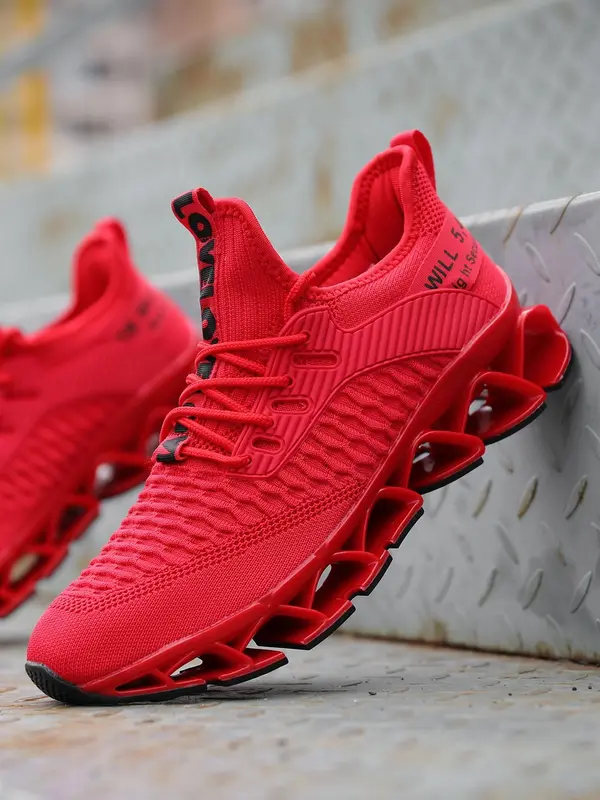 Men's Letter Design Running Sock Trainers for Gift, Summer Outfits 2024 Sporty Hollow Out Design Sole Lightweight Breathable Running Shoes, Round Toe Lace Up Shoes for Daily Work Out Gym Treadmill Footwear 5