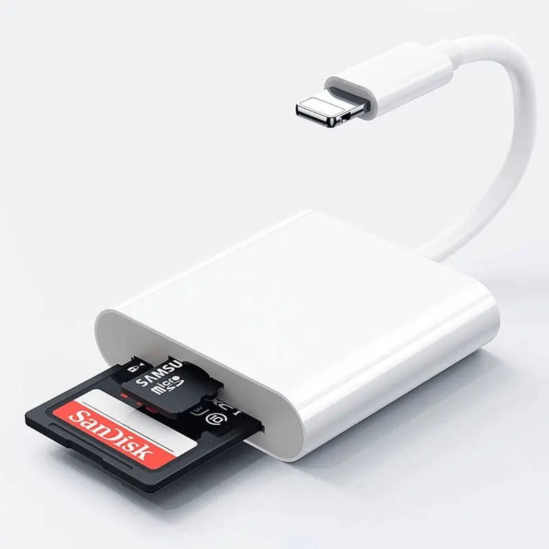 Pembaca Kartu SD+TF Card Reader i-phone Type-c to SD Card / TF Memory Card Read OTG Adapter Putih Computer