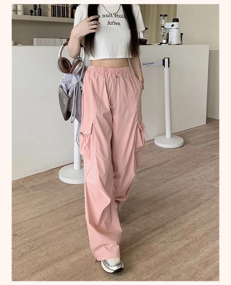 Product Introduction of Women's cargo pants women's plus size women's pants back waist wear lazy style elastic #1611 6