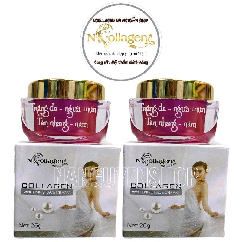 Combo 2 Kem Face Tím NCollagen 25g Dưỡng Da Mờ Thâm, Mụn, Xạm, Nám Cho Da Dầu Skincare Làm Đẹp Da Dưỡng Ẩm Da Women Nữ Chăm Sóc Da kemduong forencos kemngay