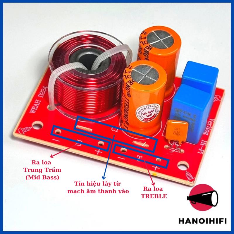  mạch phân tần 2 đường tiếng WEAH D224 đến từ hanoihifi phân tần cho loa bass loa treble 