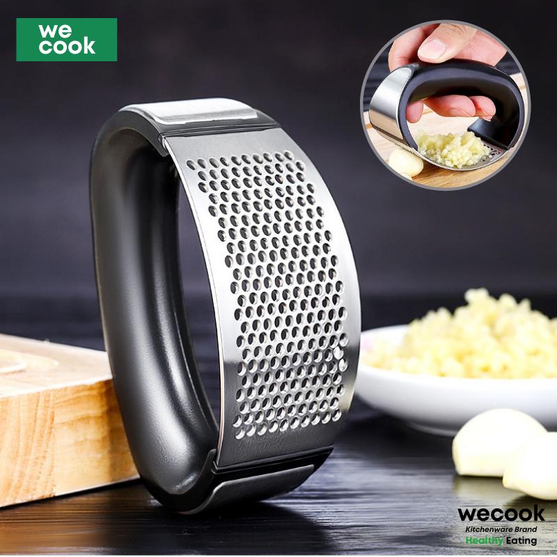 Dụng cụ ép tỏi cầm tay Inox WECOOK cao cấp - Dụng cụ nghiền dập tỏi hành gừng nhà bếp bằng tay thông minh (NB34)
