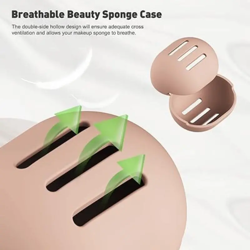 Silicone Makeup Sponge Storage Box, 2 Counts Makeup Sponge Storage Case, Dustproof Makeup Sponge Storage Capsule, Portable Makeup Tool Organizer, Cosmetic Storage Container, Makeup Accessories 2