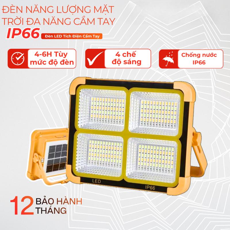 Đèn Tích Điện 300W Với 4 Chế Độ Siêu Sáng Cầm Tay Đa Có Đèn Cảnh Báo Chống Nước IP66 đèn Đèn pha den nang tieng Đèn giờ 1500w đèn solar light đènnang luong đèn năng lượng mặt trời 500w den nang luong 3000w ngoai troi đèn ngoài trời