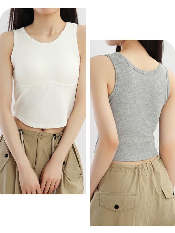 Product Introduction of 666 Áo Ba Lỗ Croptop Vạt Bầu Sát Nách Có Đệm Thun Tăm Dành Cho Nữ Women tank top mút 3 15